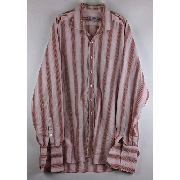 Turnbull & Asser Other - Turnbull & Asser 2XL French Cuff Dress Shirt Size 18 Red Pink White XXL London